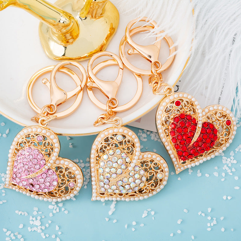 Wholesale Love Diamond Alloy Keychains